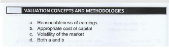 ANSWER STATEMENT 30. Capitalized earnings only