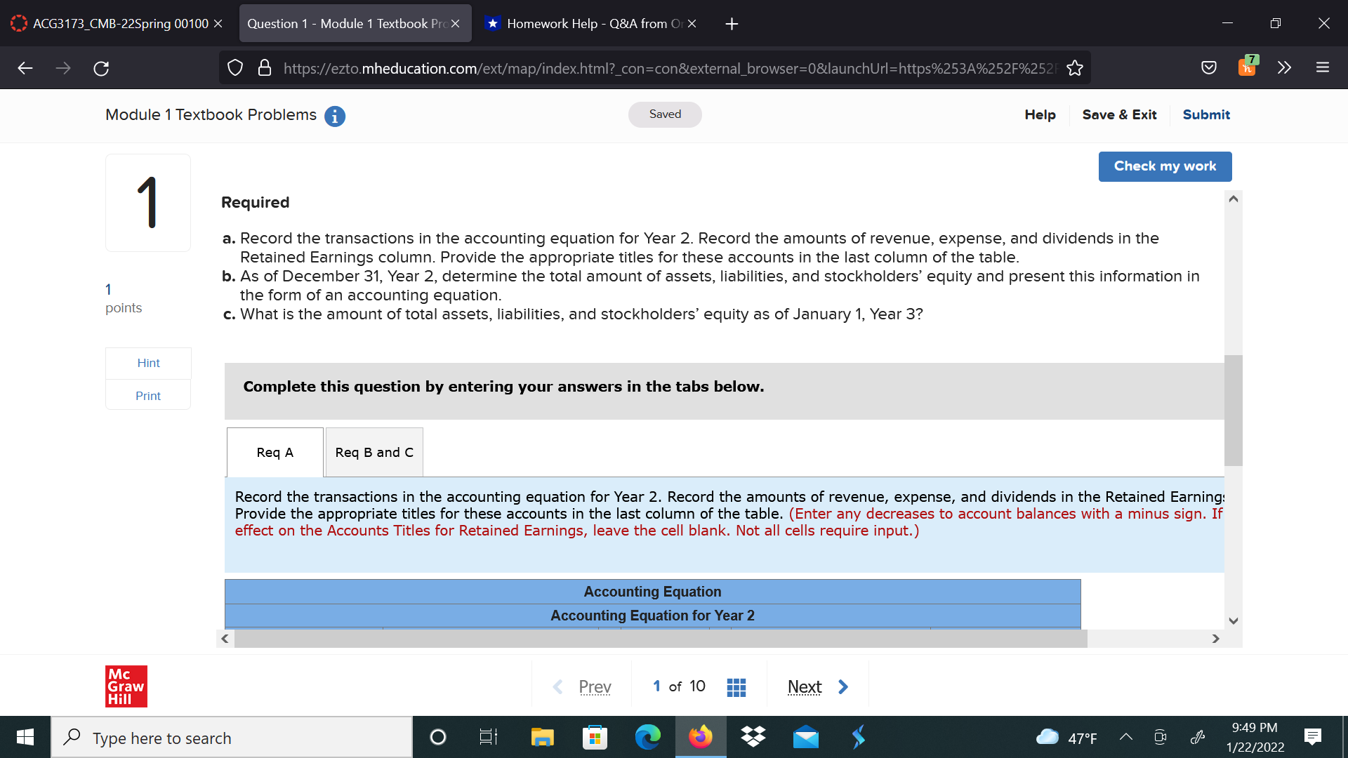 1737CME'rZZSpring Question 1 , Module 1 Textbook