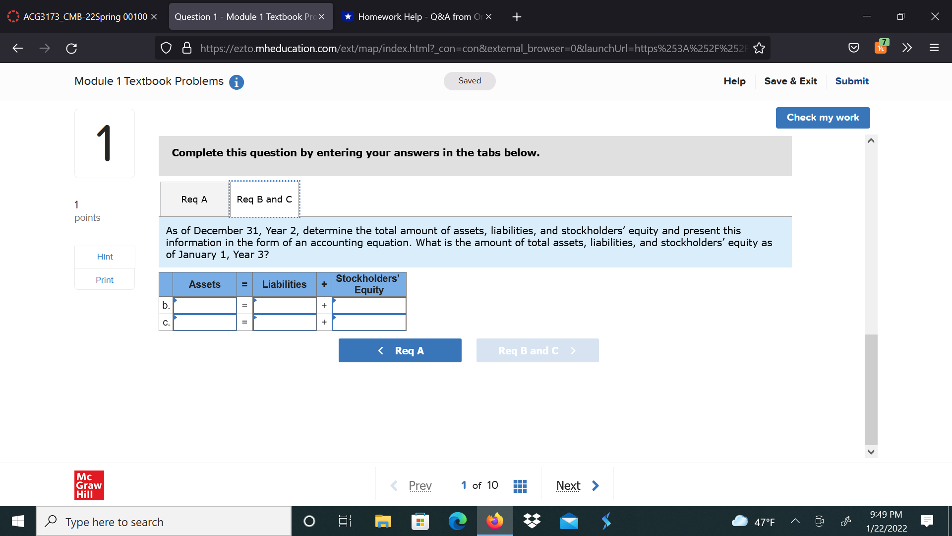 1737CME'rZZSpring Question 1 , Module 1 Textbook