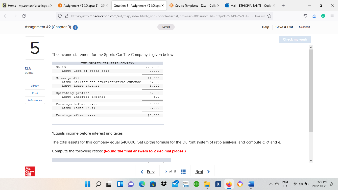 C Home - my.centennialcollege.c x @ Assignment #2