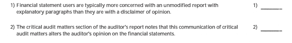 TRUE/FALSE. Write 'T' if the statement