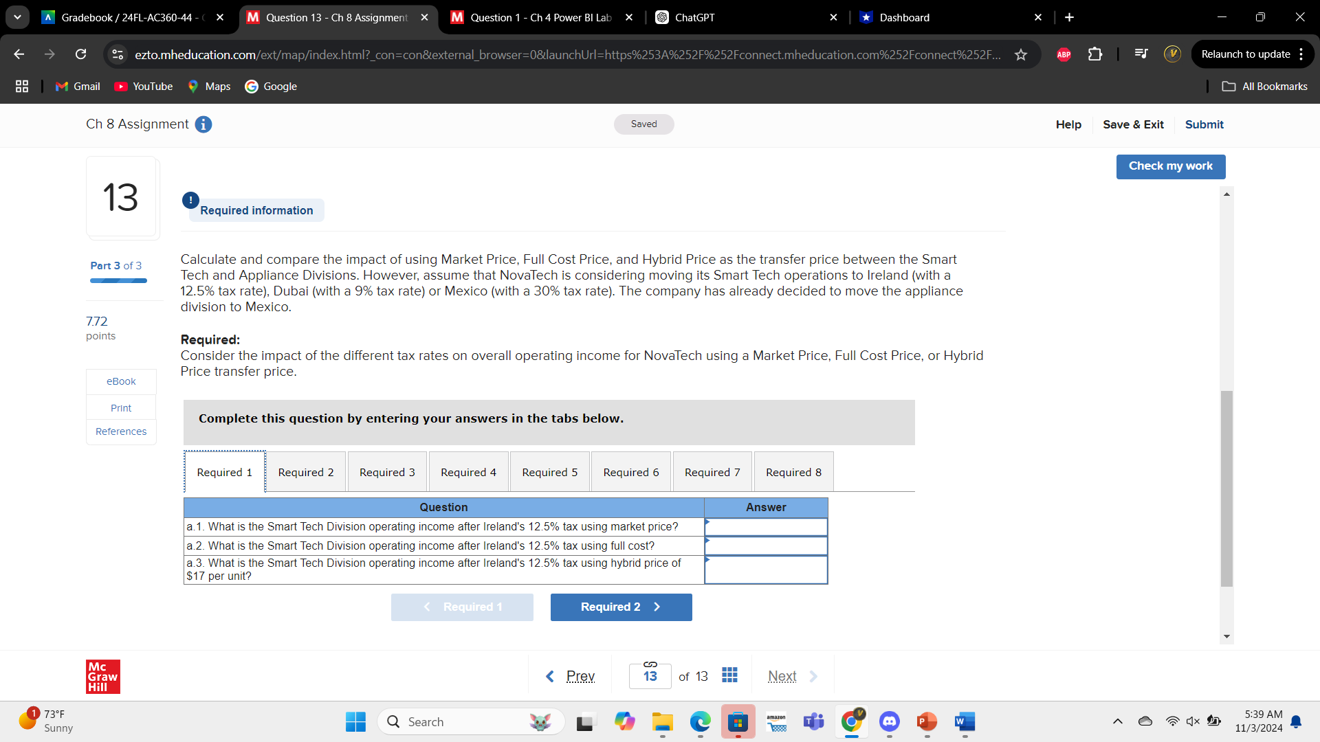 A Gradebook / 24FL-AC360-44 - X M Question 8 - Ch