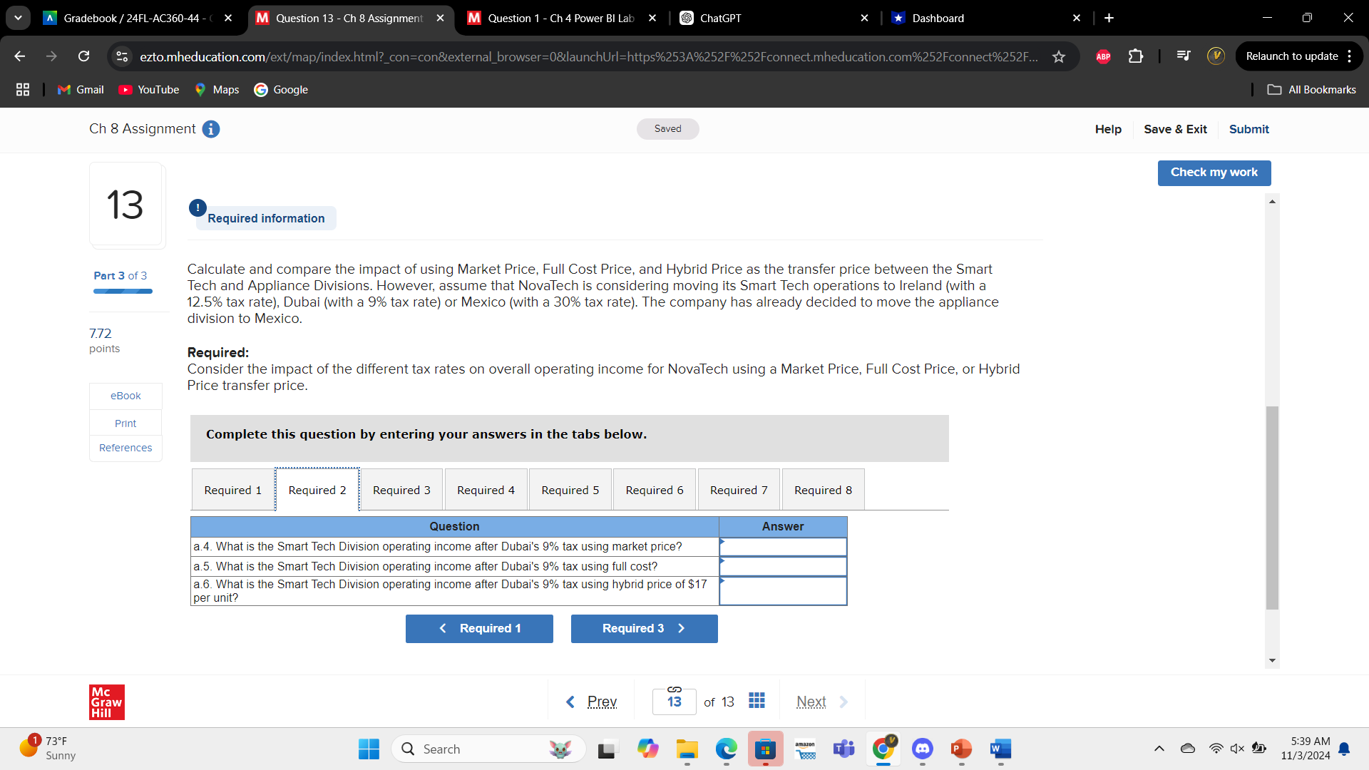 A Gradebook / 24FL-AC360-44 - X M Question 8 - Ch