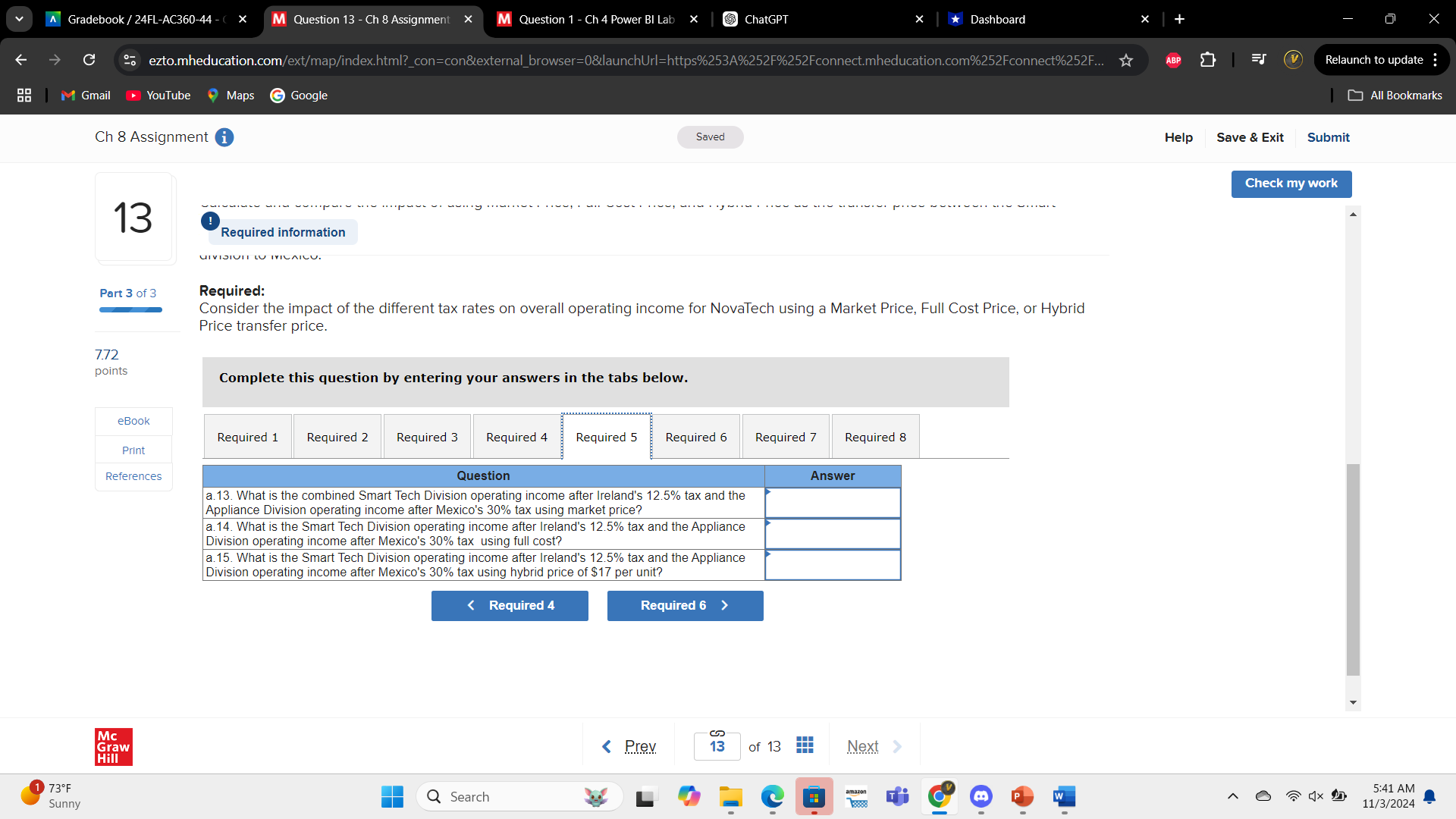 A Gradebook / 24FL-AC360-44 - X M Question 8 - Ch