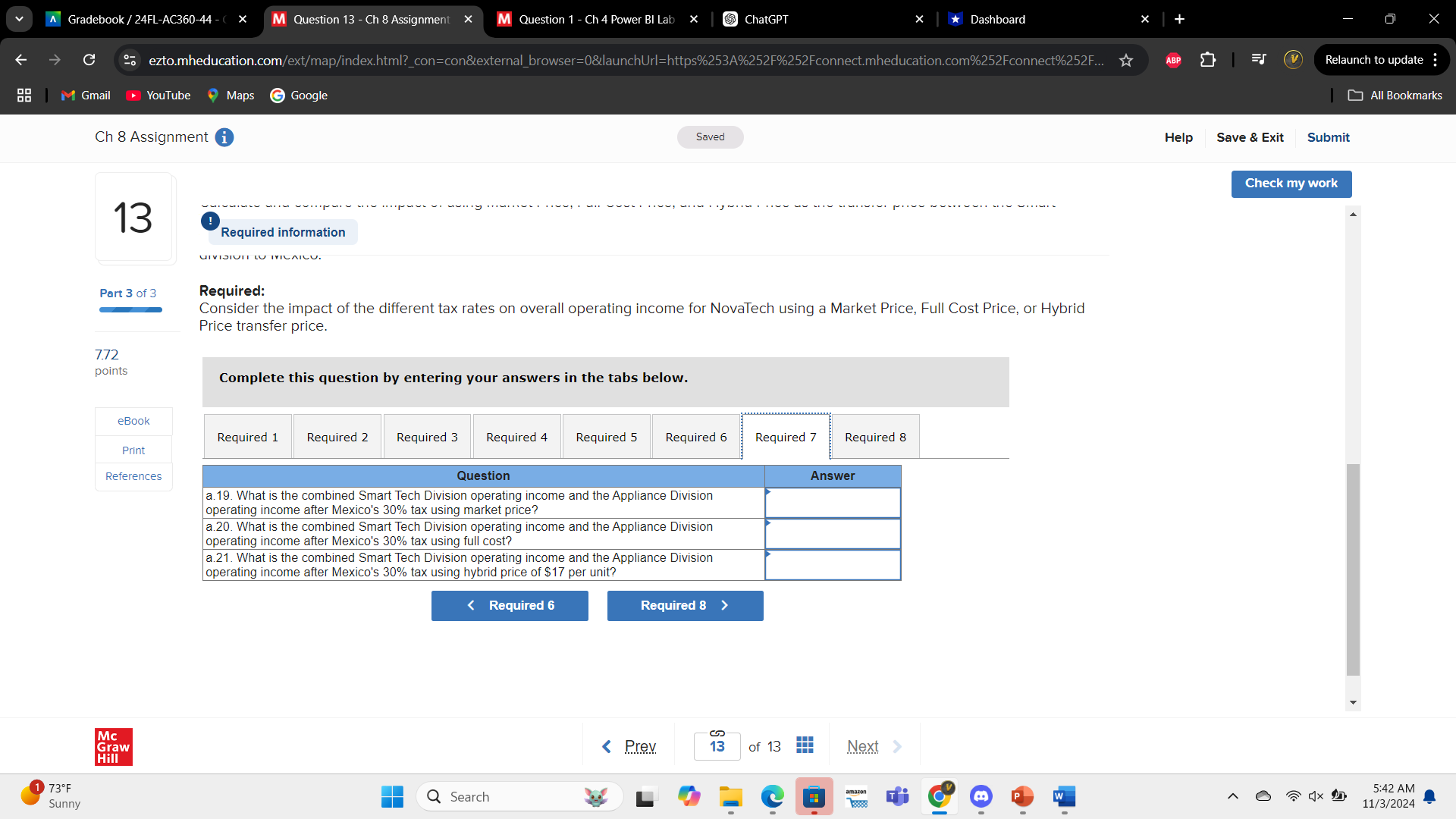 A Gradebook / 24FL-AC360-44 - X M Question 8 - Ch