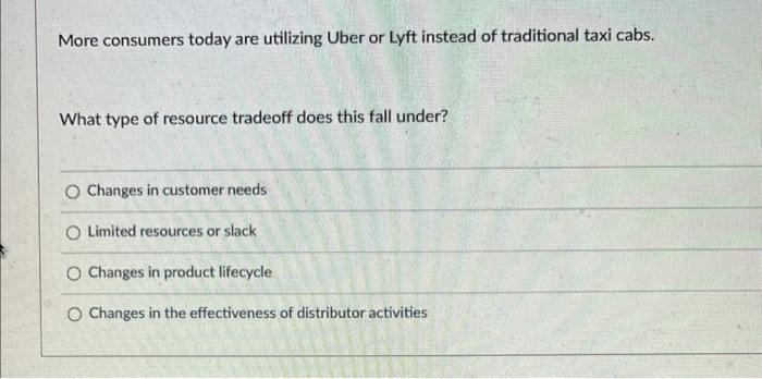 More consumers today are utilizing Uber or Lyft
