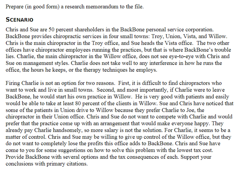 Prepare (in good form) a research memorandum to