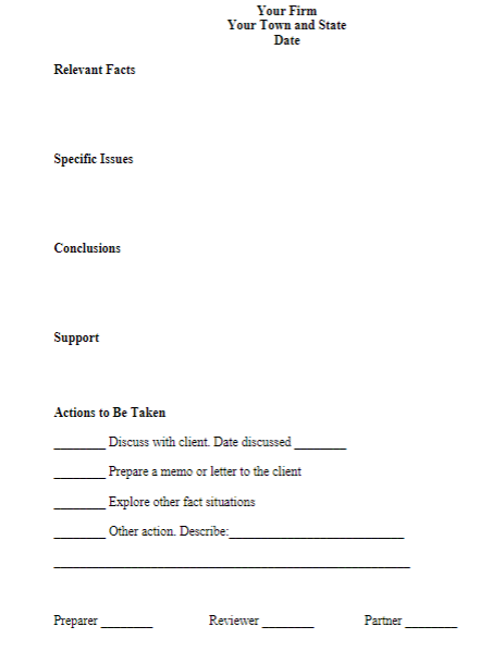 Prepare (in good form) a research memorandum to