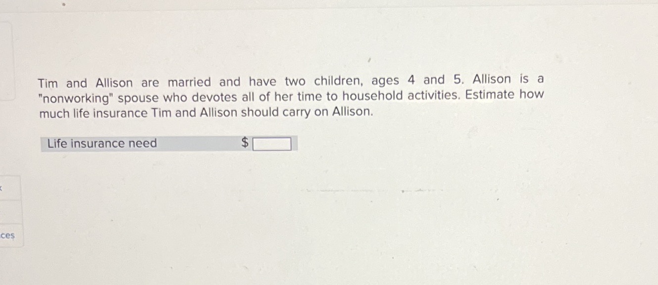 Tim and Allison are married and have two