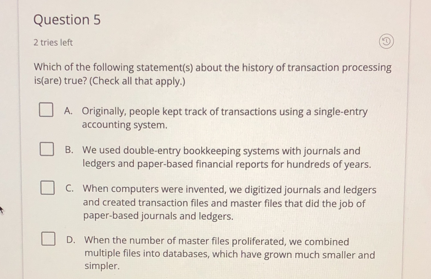 I selected all statements and got it wrong