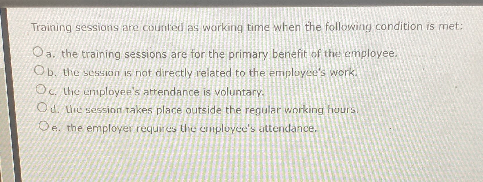 What is the solution ? Training sessions are