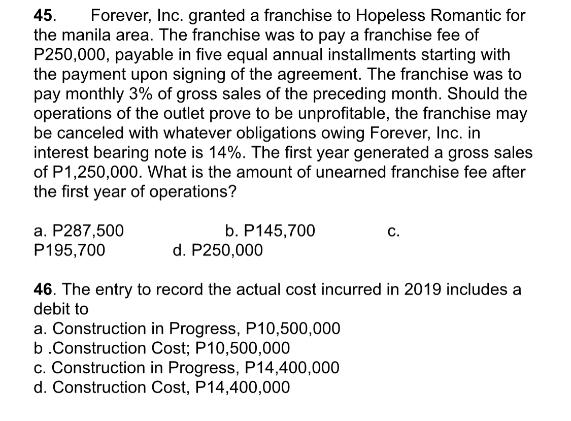 Please help me answer and alunderstand 45&46 45.