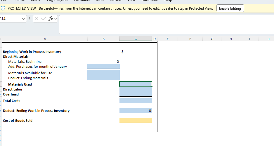 B C D E F G H Milestone One - Cost Classification
