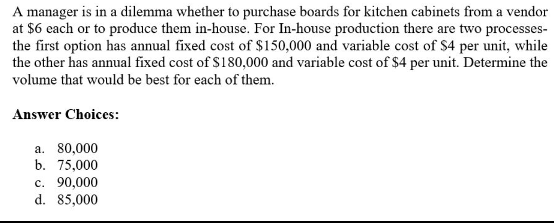 A rm operates 200 days per year. The production