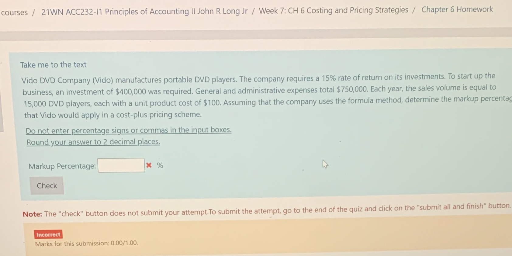 I need the makeup percentage courses / 21WN