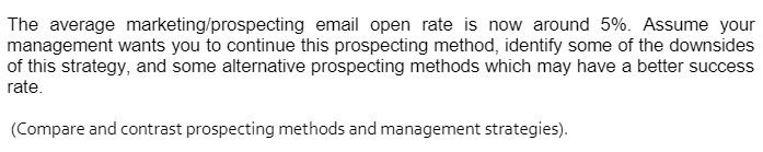 The average marketing/prospecting email open rate