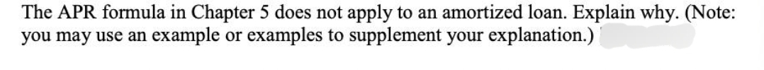 1 The APR formula in Chapter 5 does not apply to