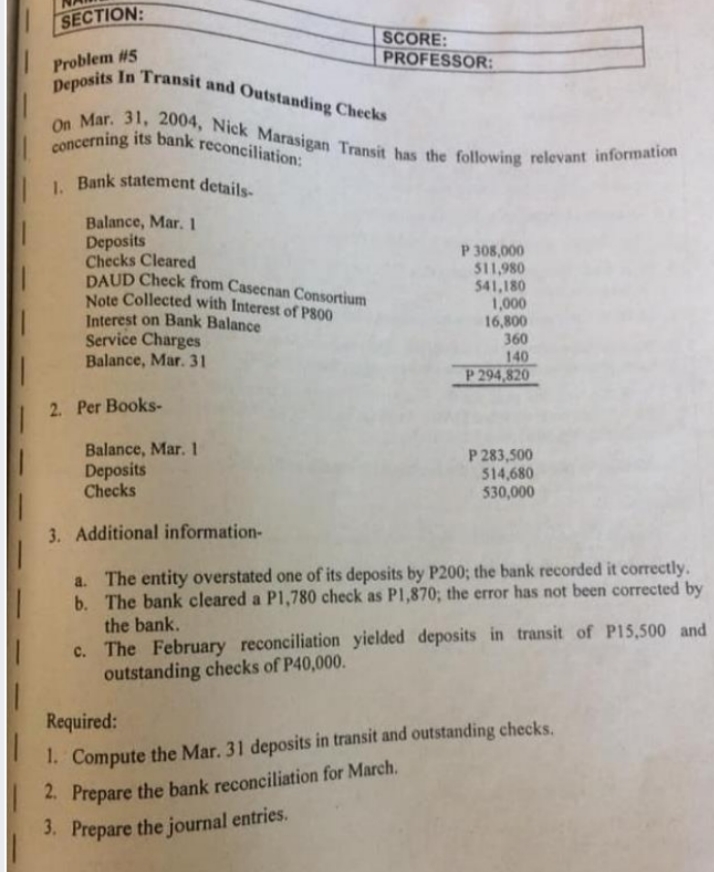 please help me to answer this bank reconciliation