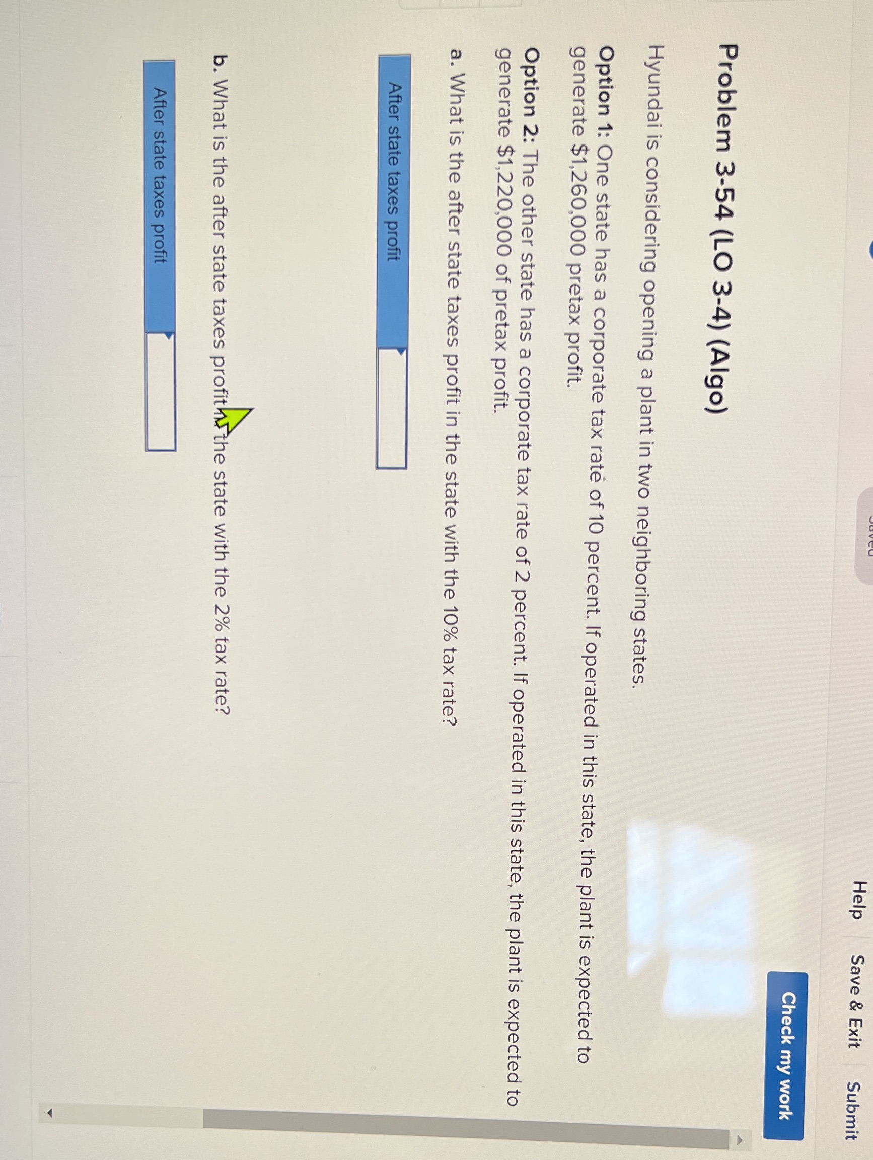 Help Save & Exit Submit Check my work Problem