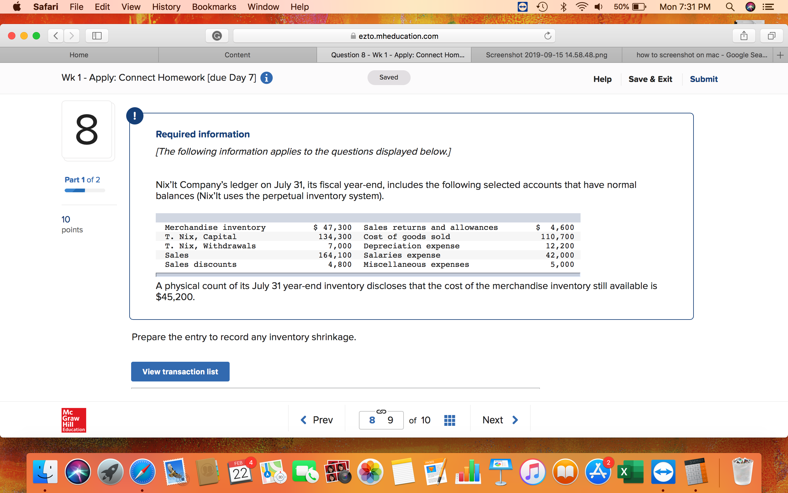 Please fill out the table below Safari File Edit