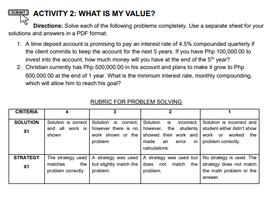 show ur solution and w!te it on a paper ACTIVITY