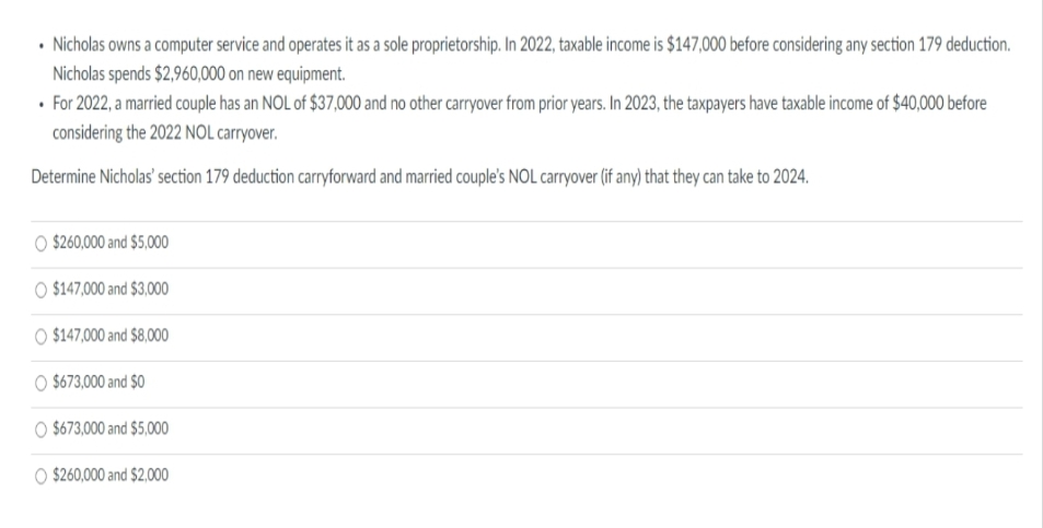 . Nicholas owns a computer service and operates