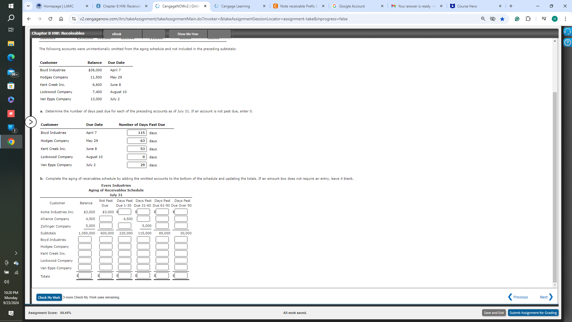 * M Your answer is ready - h x Course Hero X x 1