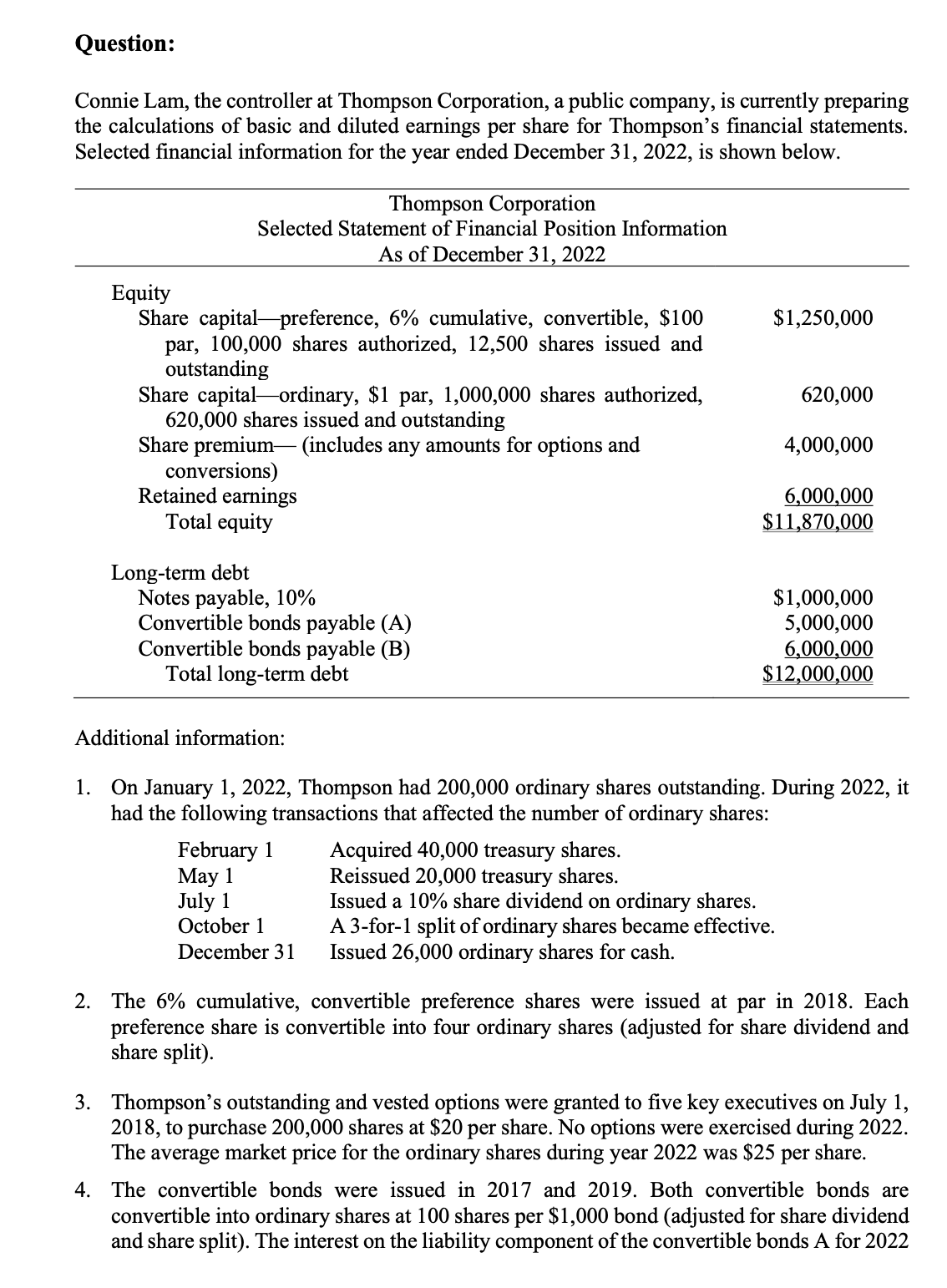 Question: Question: Connie Lam, the controller at