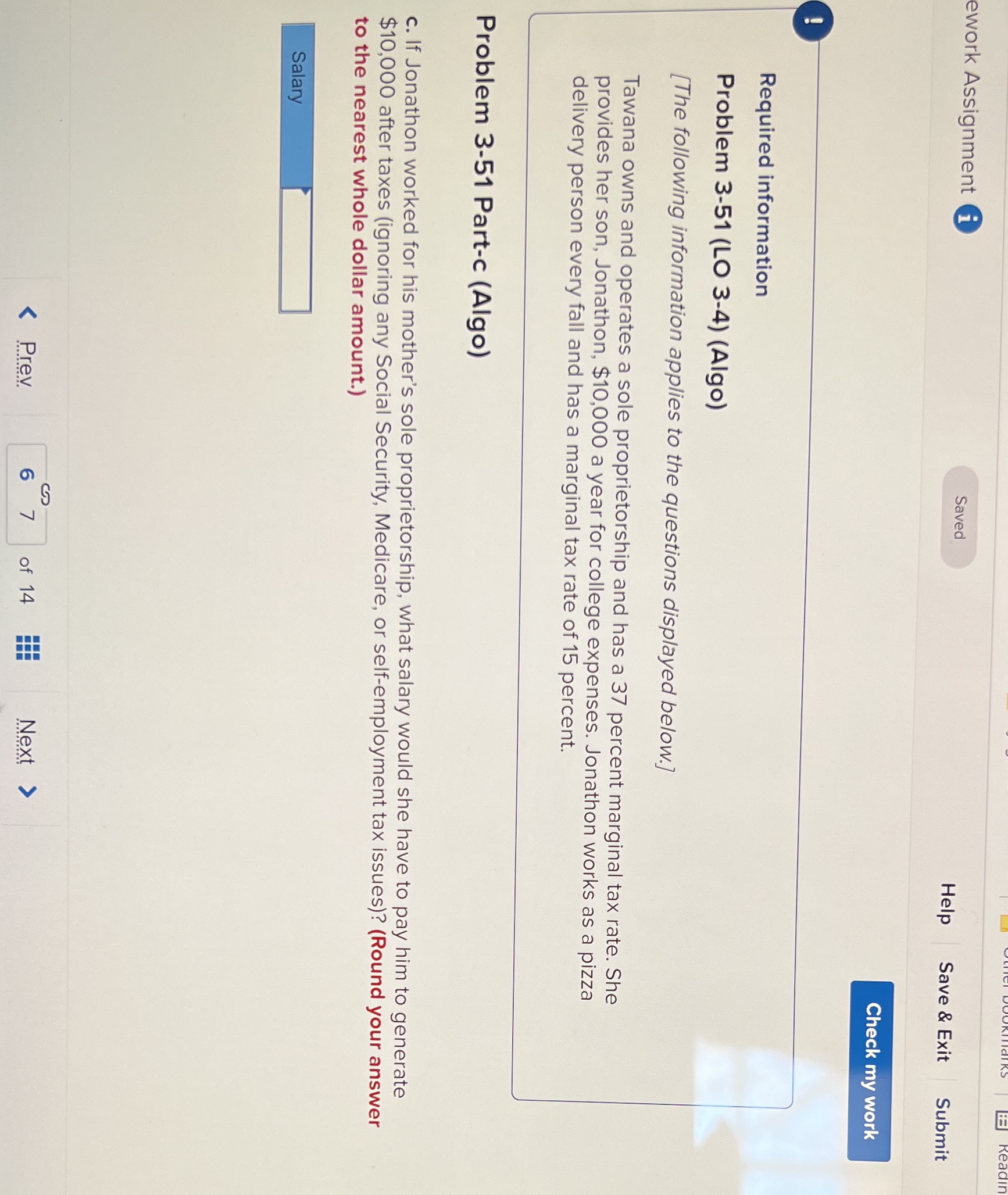 ework Assignment i Saved Help Save & Exit Submit