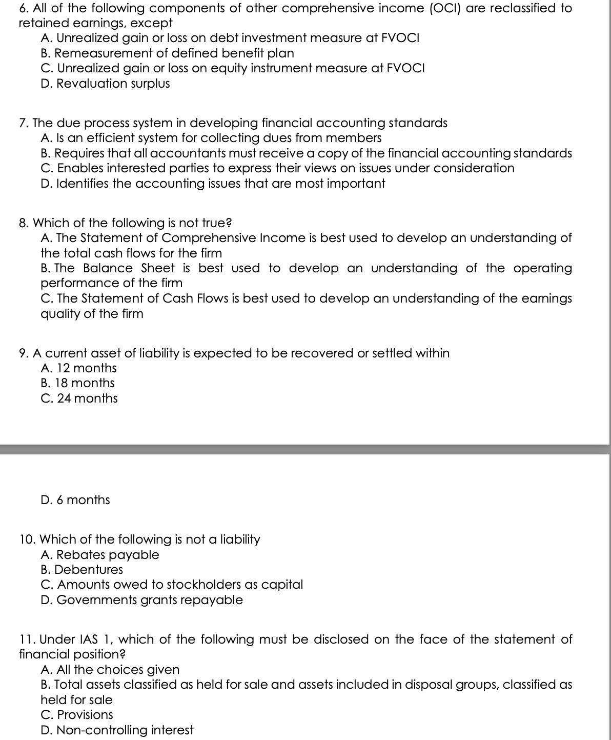 Part 2: Multiple Choice 1. Conceptual Framework