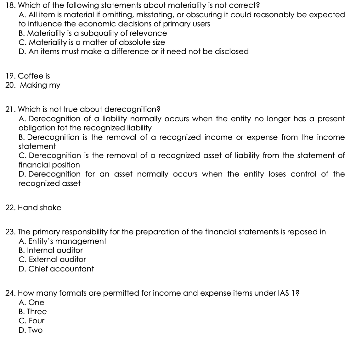 Part 2: Multiple Choice 1. Conceptual Framework
