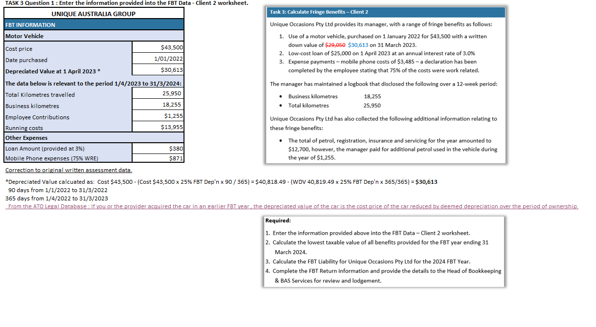 TASK 3 Question 1 : Enter the information