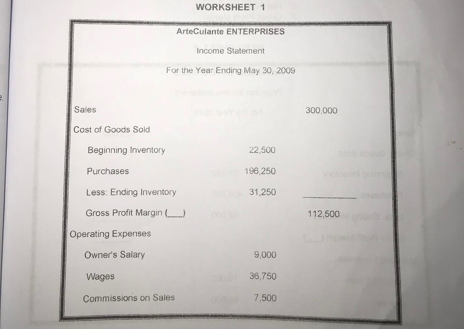 PART 1 Reference: Breadwinner Bakeeshop's balance