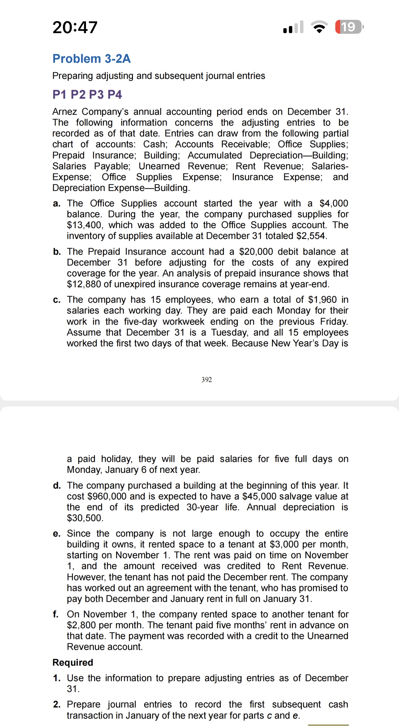 1) 20:47 ol Problem 3-2A Preparing adjusting and