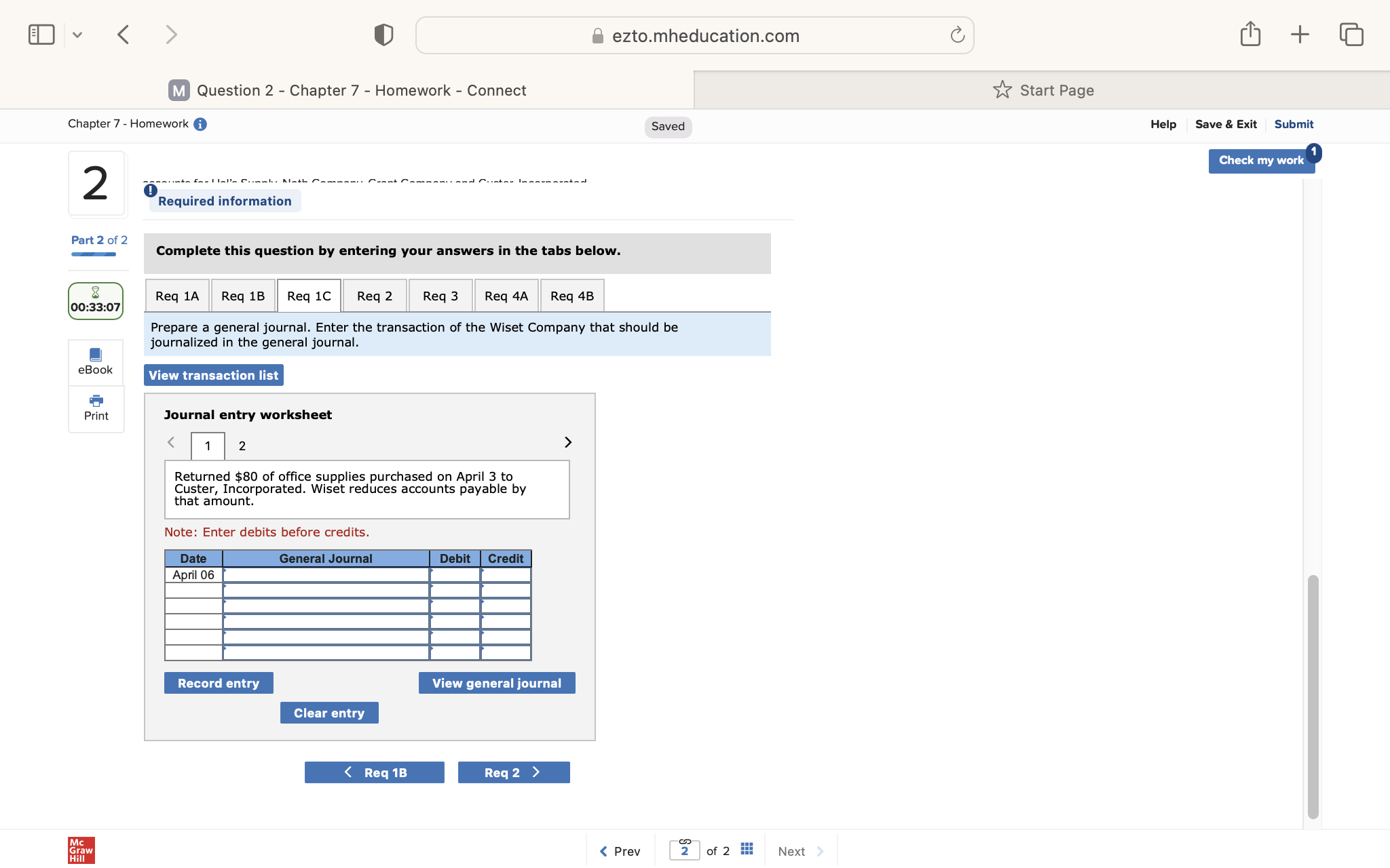 ezto.mheducation.com + M Question 2 - Chapter 7 -