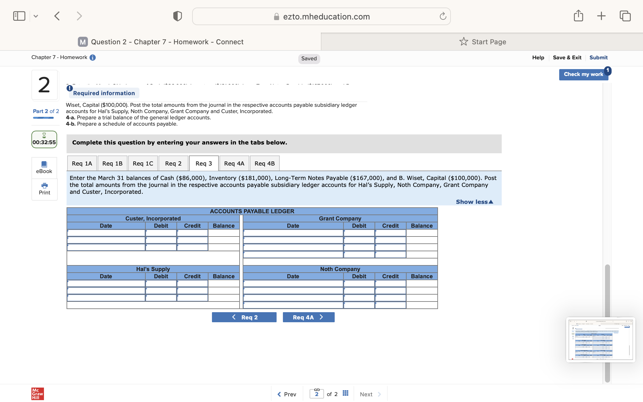 ezto.mheducation.com + M Question 2 - Chapter 7 -