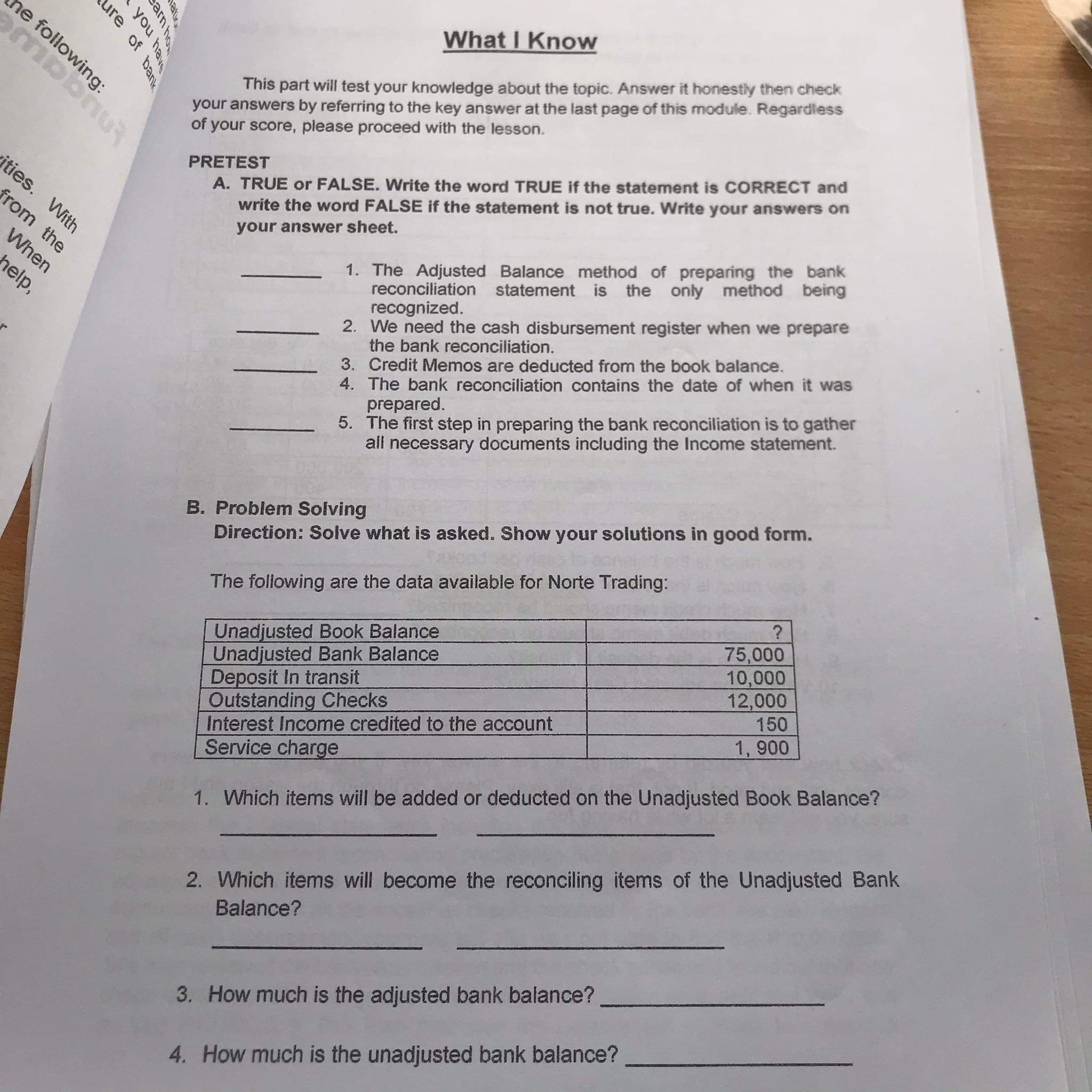 Before W For items 5-10: Study the business