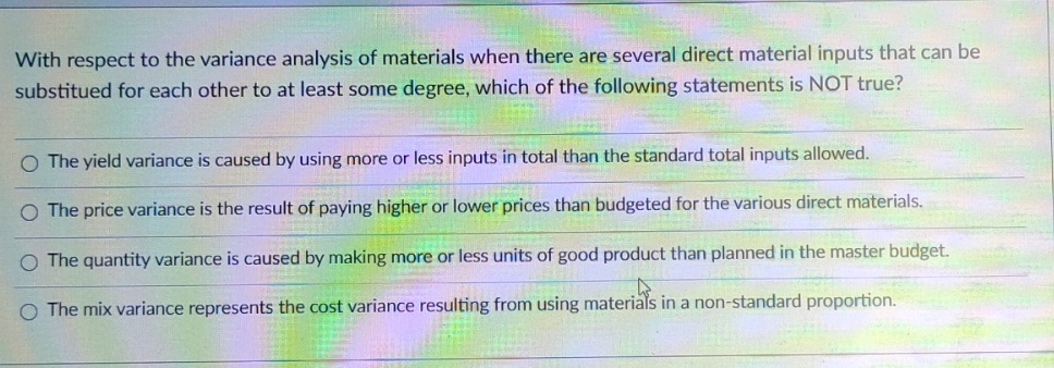 Please find With respect to the variance analysis