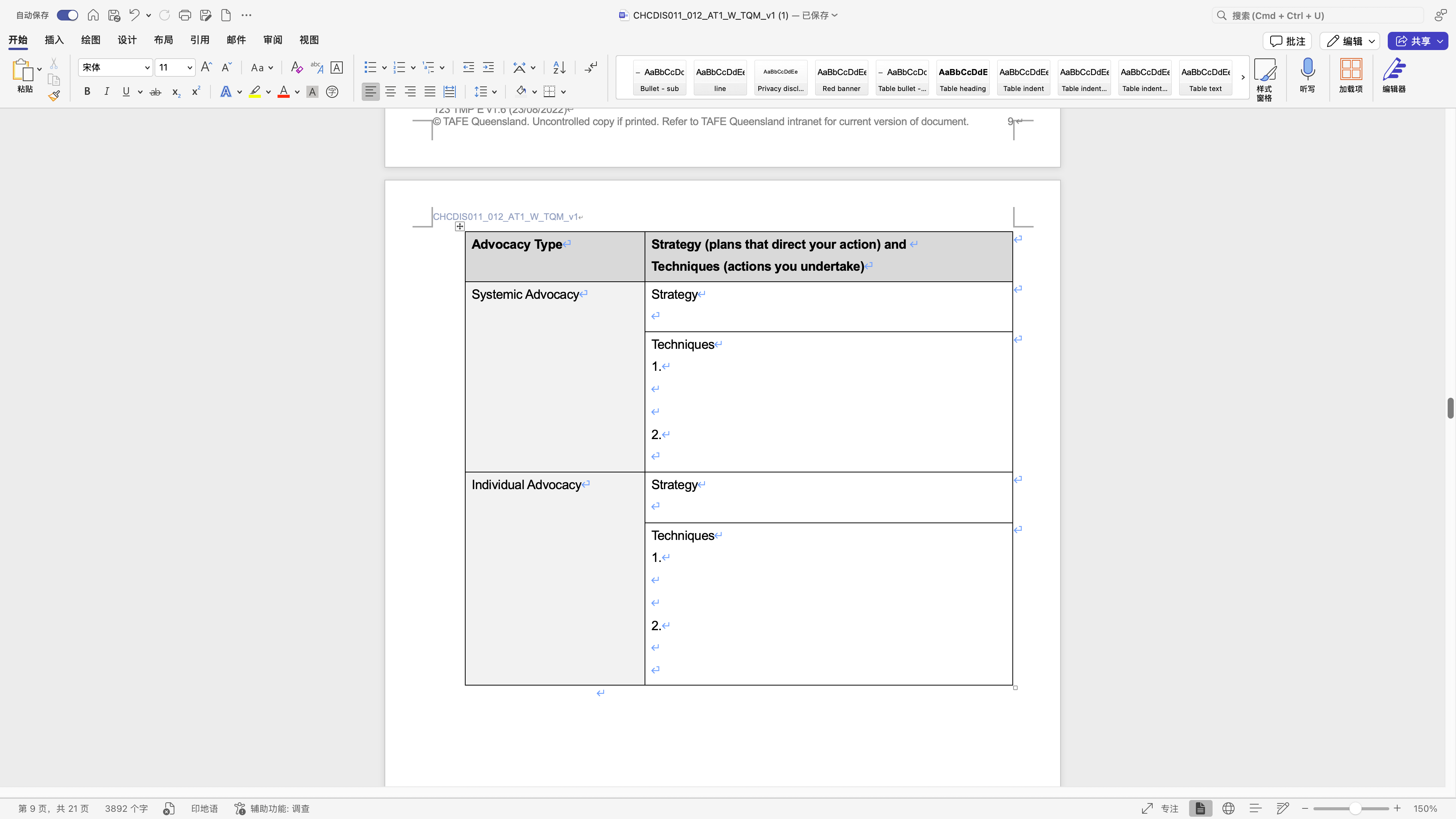 5. Complete the table below by listing one (1)