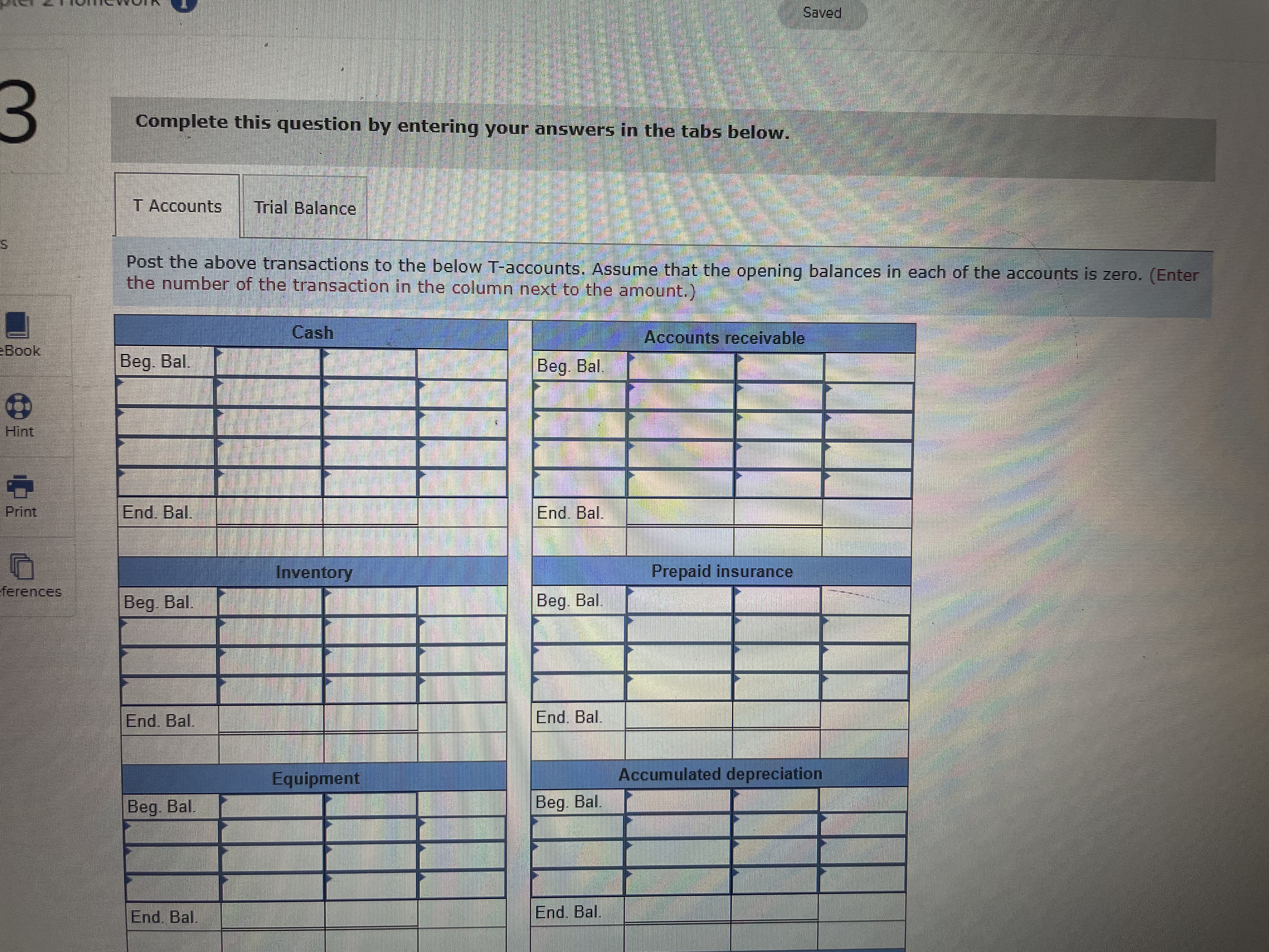 \f3 Accounts payable Notes payable Beg. Bal Beg.