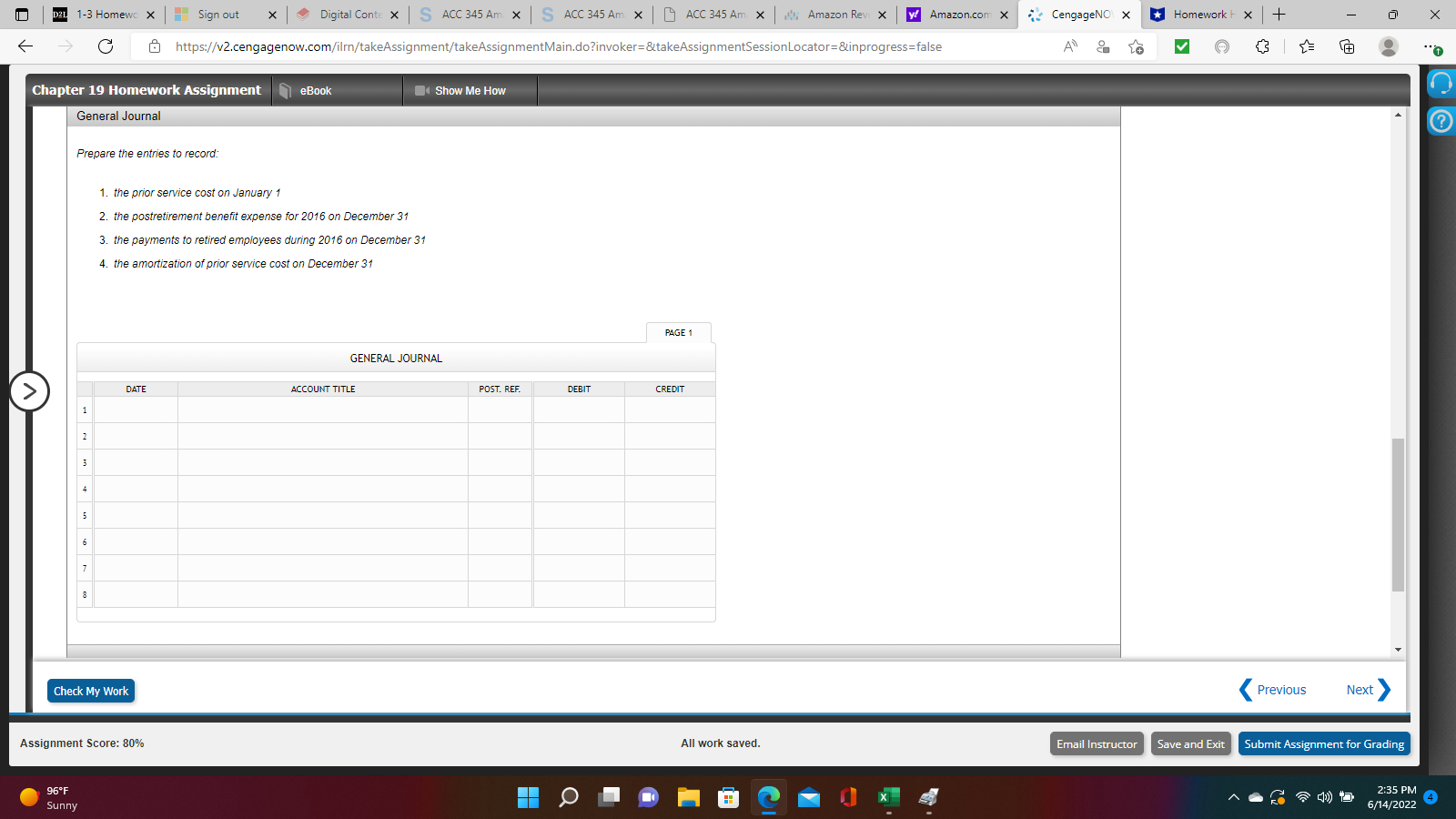 Chapter 19 Intermediate Accounting III question
