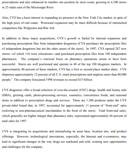Based on the advance reading about the CVS