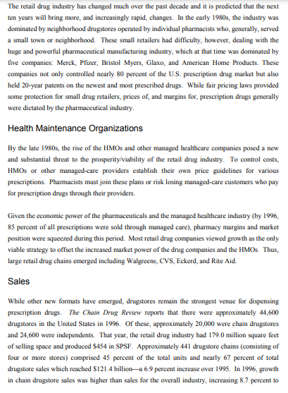 Based on the advance reading about the CVS