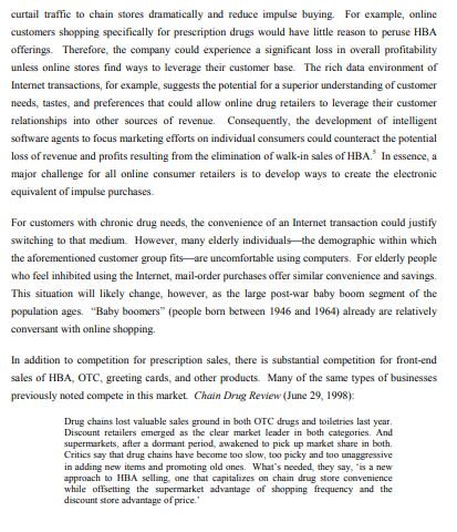 Based on the advance reading about the CVS