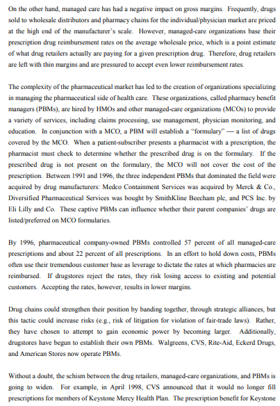 Based on the advance reading about the CVS