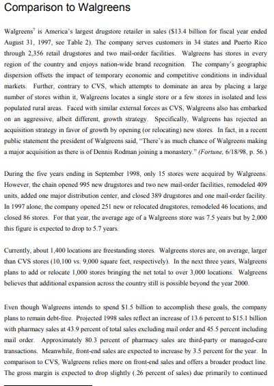 Based on the advance reading about the CVS