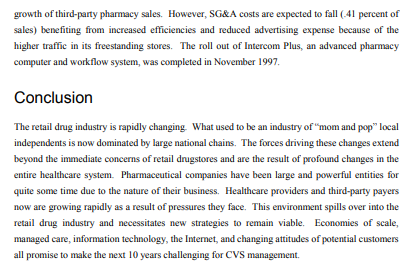 Based on the advance reading about the CVS
