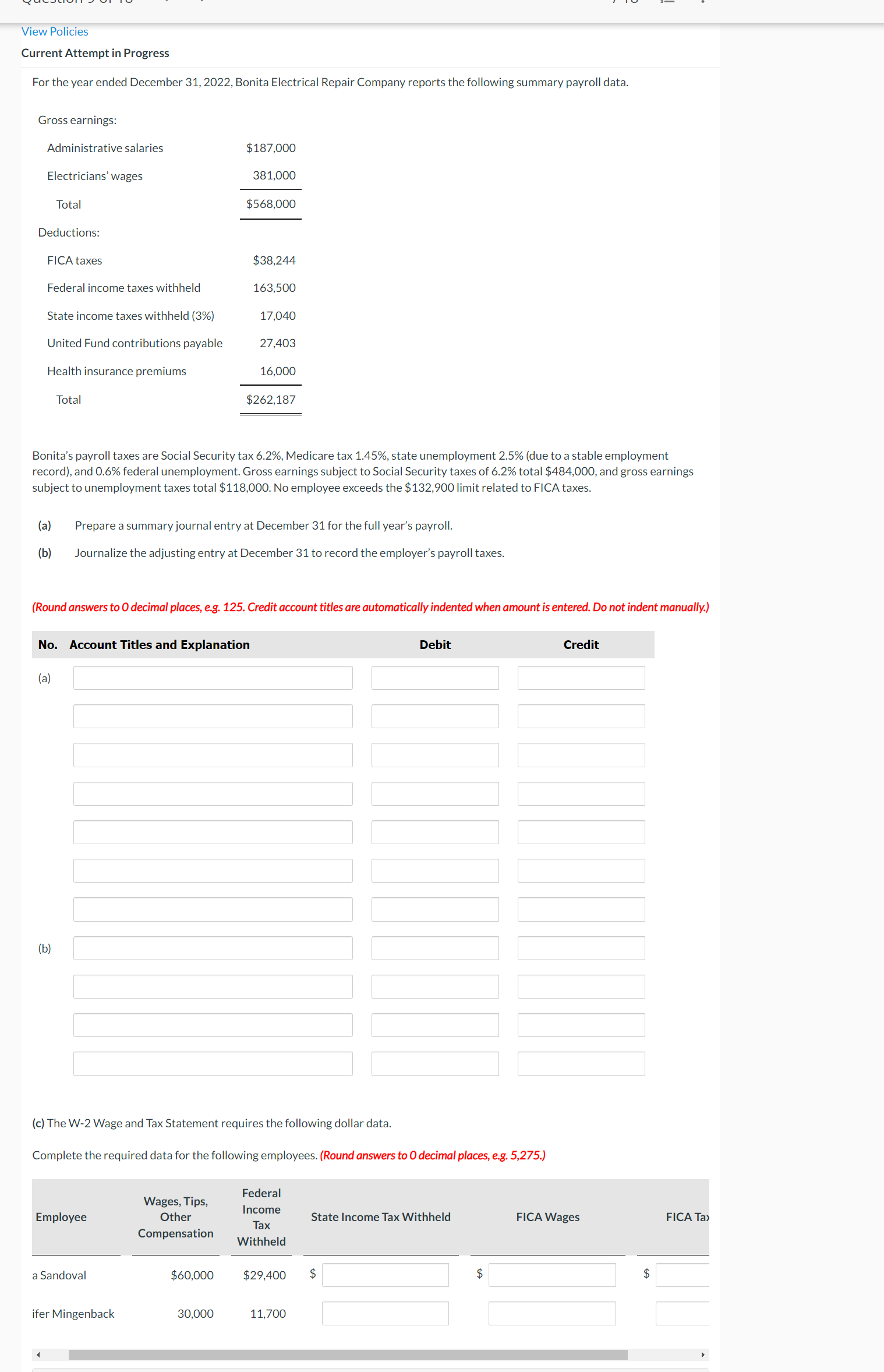 View Policies Current Attempt in Progress For the