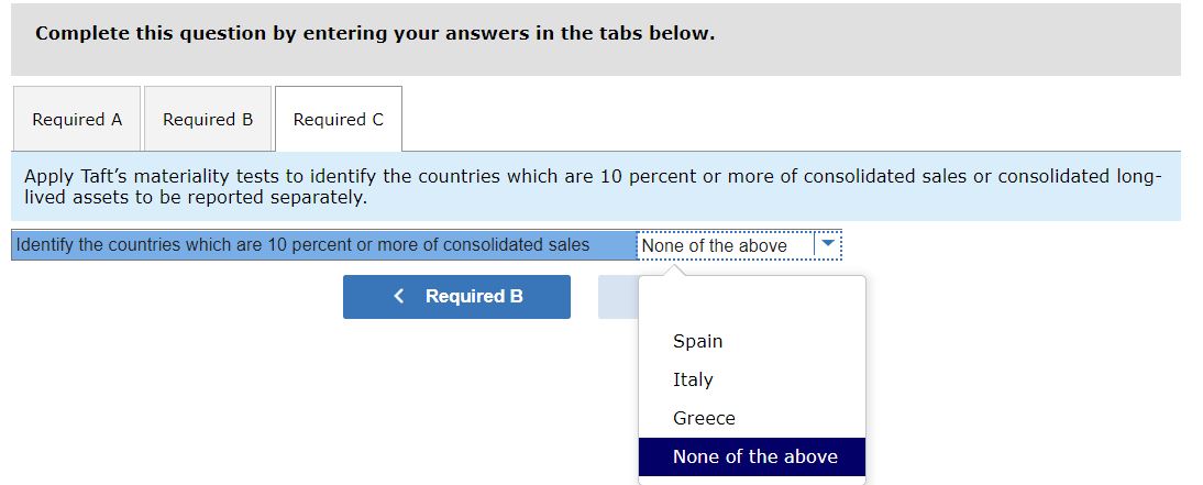 Correct the mistakes in the tables A & C laft