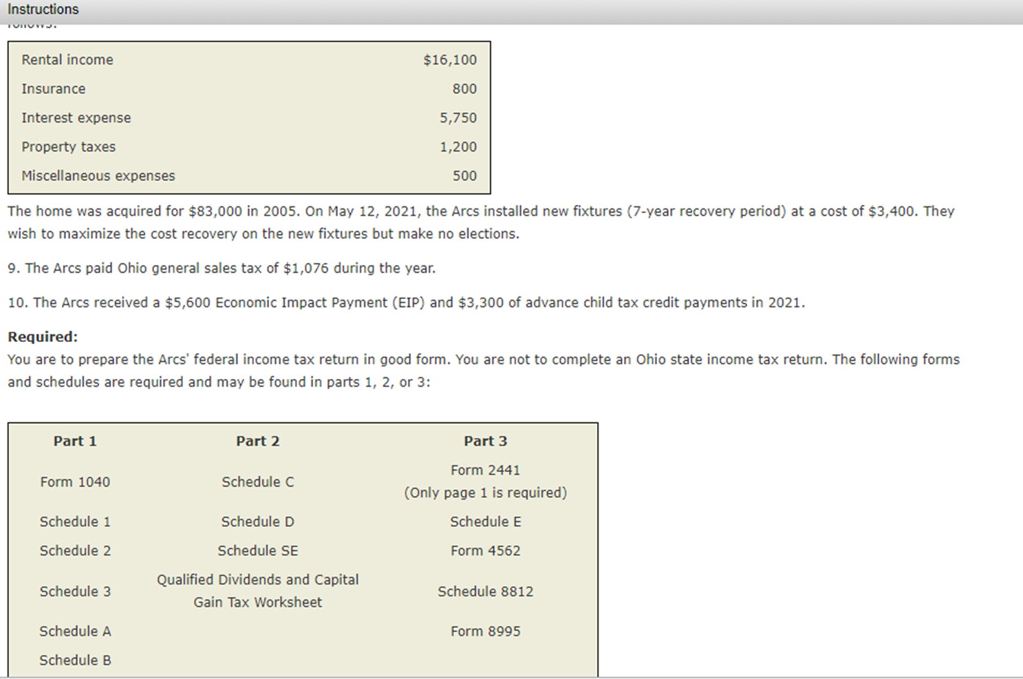 Instructions Substitute 1099 Statement from